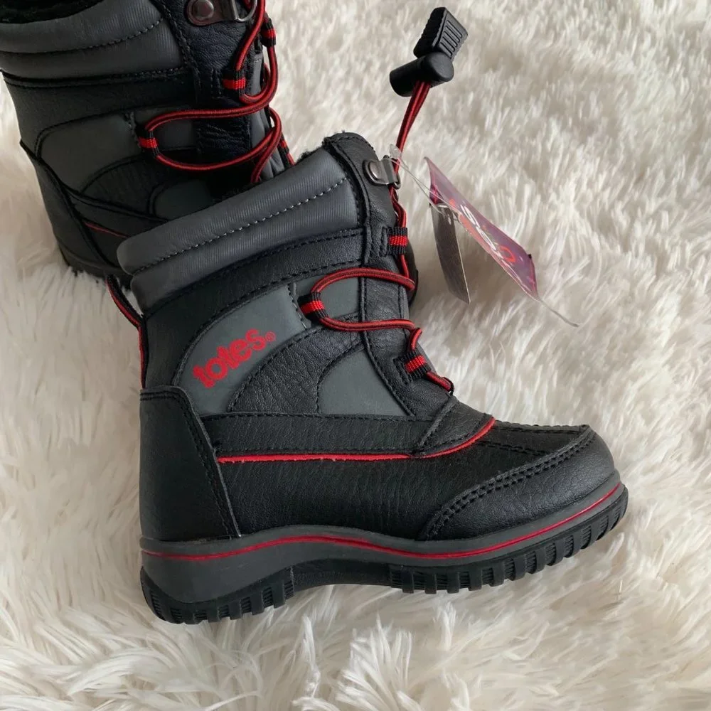 TOTES  snow elastic lace toggle buster insulated winter boots built for comfort,